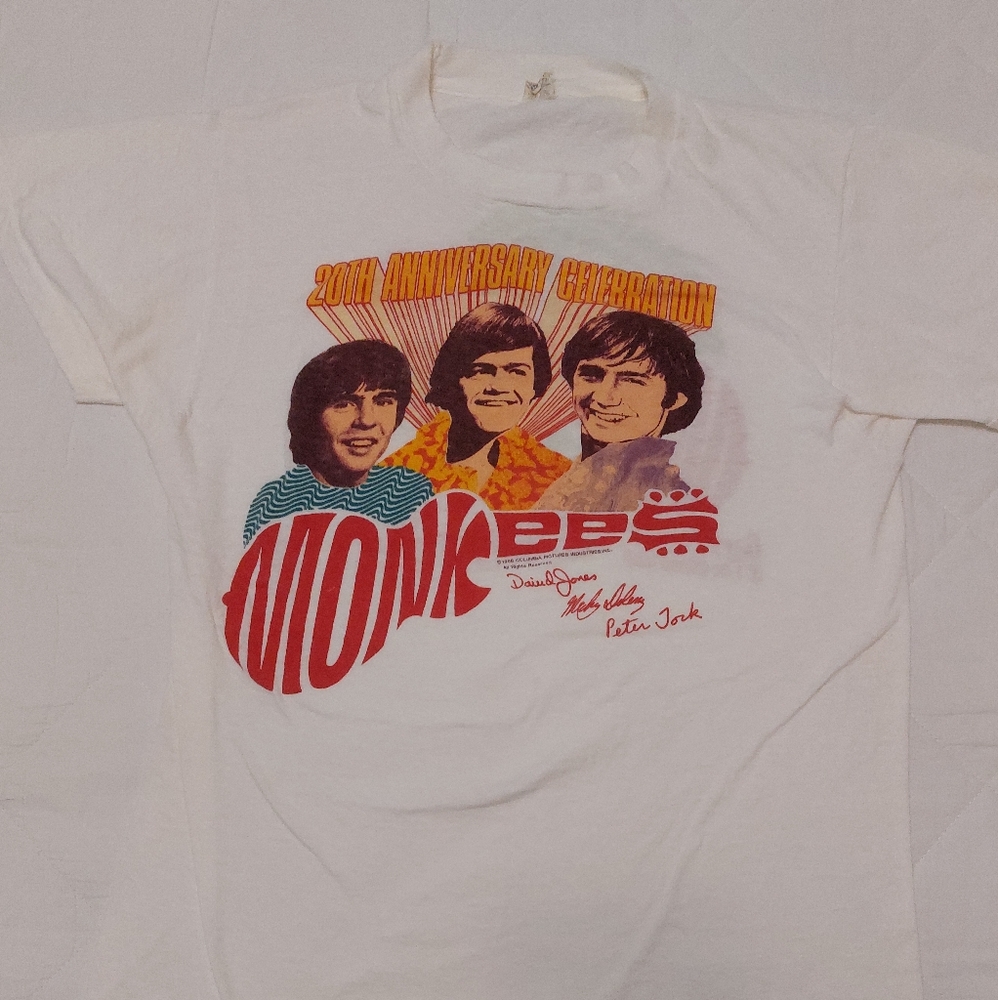 Original 1986 Monkees 20th Anniversary Tour T-shirt Lg